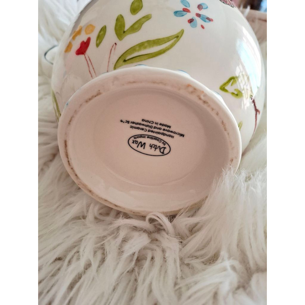 Anthropologie Dutch Wax coastline imports hand-painted Floral Teapot & Pitcher - Picture 8 of 8